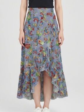 Me 2 Magic High Low Boho Paisley Print Midi Skirt Size Medium